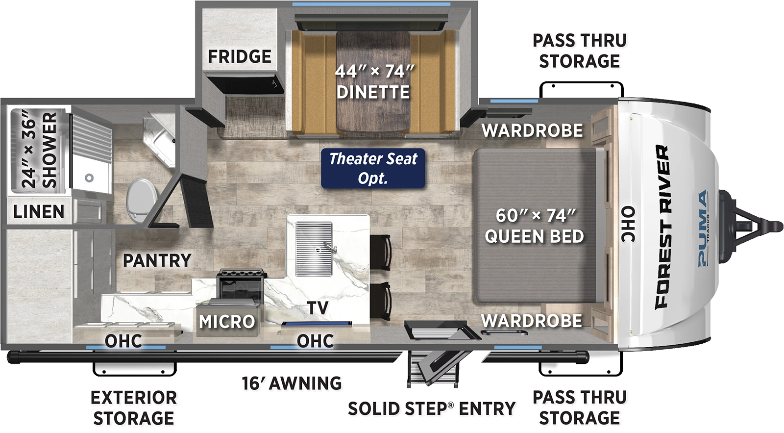 Puma Tracks 232UD Floorplan